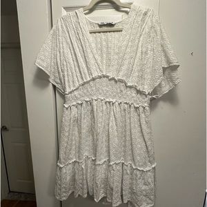 Zara Women’s Eyelet White Mini Dress